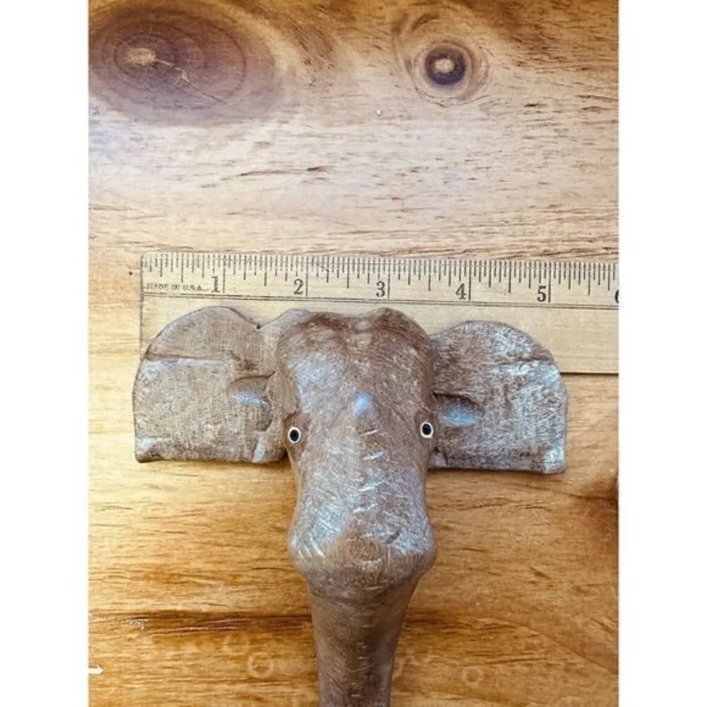 Vintage Wooden Brown Elephant‎ 6.5